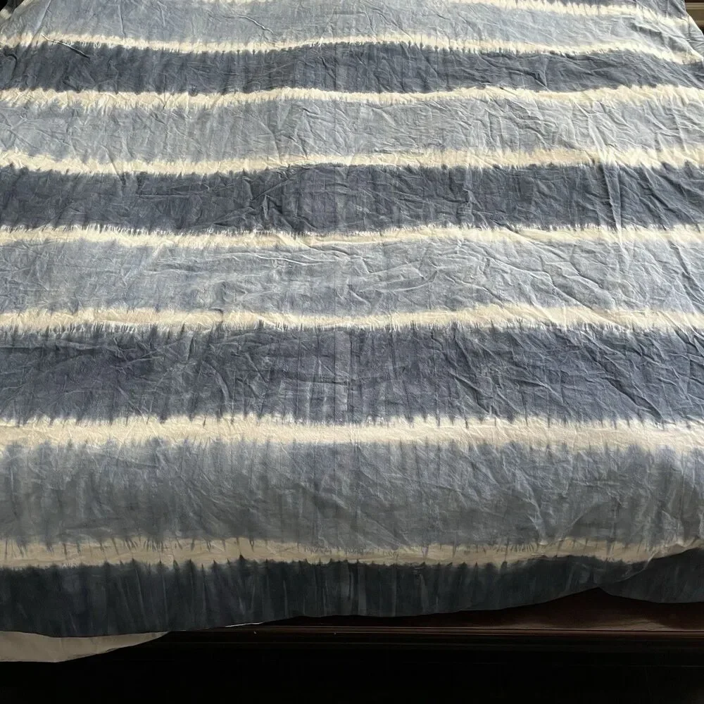 Pottery Barn Teen Tie Dye Stripes Twin Duvet Cover 100% Cotton Button Closure